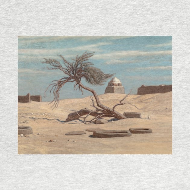 Tree and Graves on the Way to Tel El Armano, Egypt by Elihu Vedder by Classic Art Stall